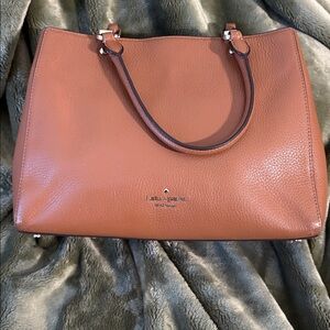 kate spade Leather Tote in Cognac Brown